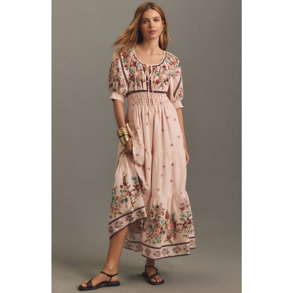 Anthropologie The Somerset Maxi Dress Puff-Sleeve Edition